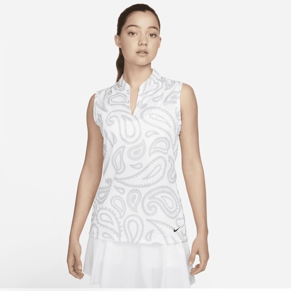 Nike Golf Womens Victory Fashion Sleeveless Dri-FIT Polo Obsidian Shirt - Picture 1 of 8